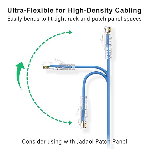 Jadaol UL Listed Patch Cables Cat 6a / Cat 6 0.5 ft 24-Pack, 10Gbps 550MHz Slim - Image 2