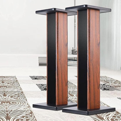 Speaker Stands Wood Grain 28 Inch Universal Floor Speaker Stands Pair Heavy - Image 4