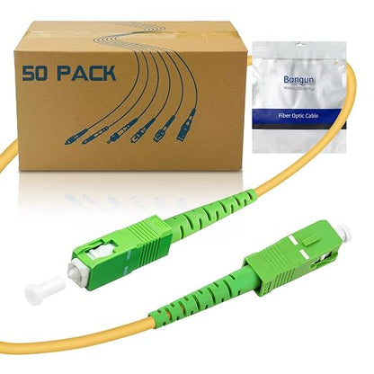 50Pack - 30m SC/APC to SC/APC Fiber Optic Internet Cable, Single Mode Patch by Bangun