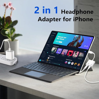 Seulliya USB C to 3.5mm Headphone Jack and Charger Adapter, 2-in-1 Audio & Fast - Image 3