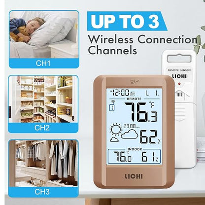 Indoor Outdoor Thermometer Wireless Weather Station External Thermometer - Image 3