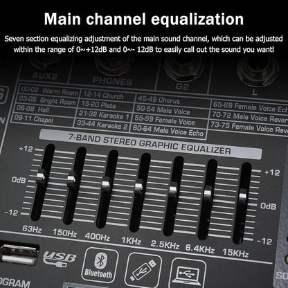W IN-MIX DX12 Professional DJ Audio Mixer 12 Channel - Image 3