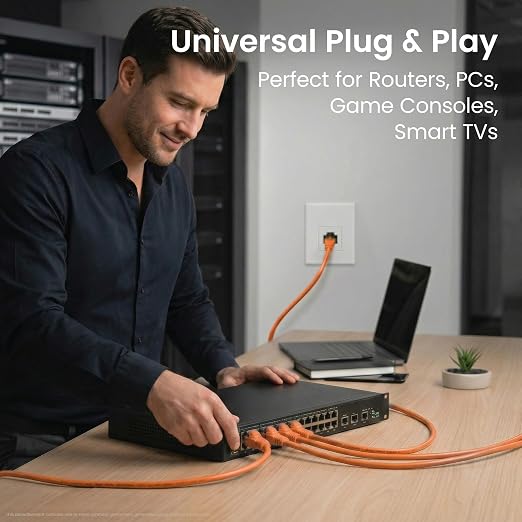 GEARit Cat 6 Ethernet Patch Cables 0.5 ft Orange, High Speed 24AWG 10Gbps RJ45 - Image 8