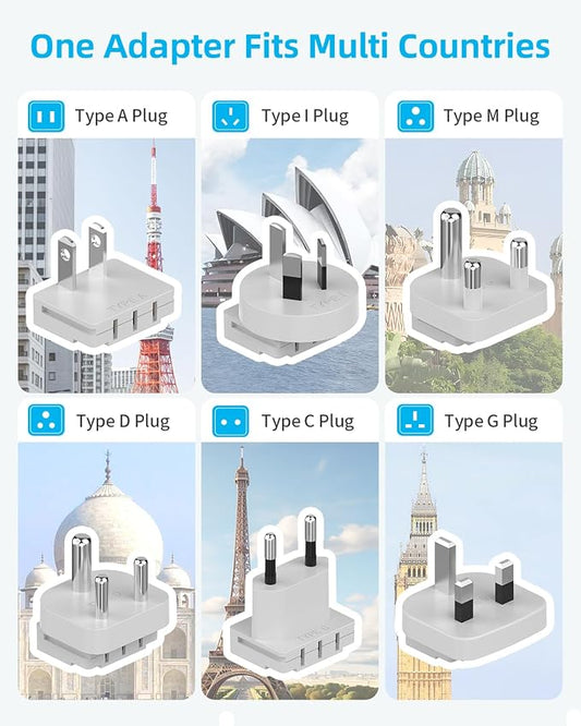 International Power Adapter Set, US to Worldwide Universal Travel Adapter- 4 AC - Image 2