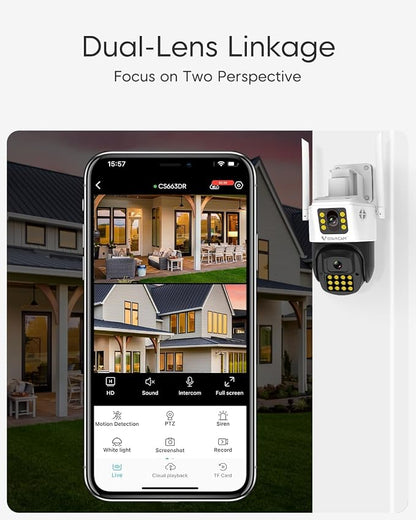 VSTARCAM 3MP+3MP Security Cameras Wireless Outdoor, 2K Dual Camera, 360° Pan & - Image 2