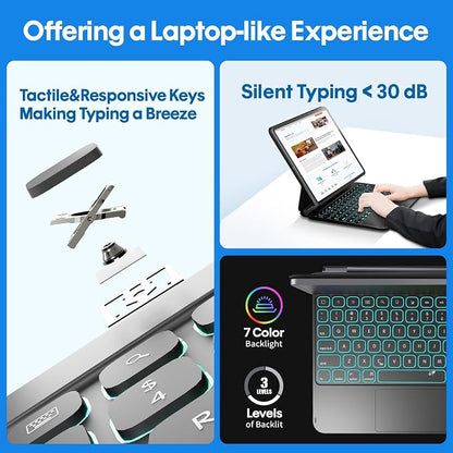 BABG Keyboard Case for iPad Air 11-inch 2024 & iPad Pro 11 inch, Magic Keyboard - Image 3