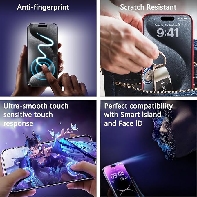 Privacy Screen Protector for iPhone 17 Pro 6.3-Inch, Auto Dust Removal - Image 5