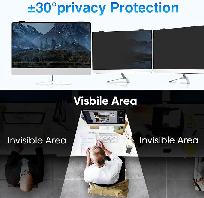 Magnetic Computer Privacy Screen 24 Inch, Removable Hanging Privacy Screen - Image 4