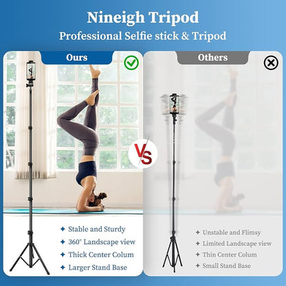 Phone Tripod, Aluminum Alloy Selfie Stick Tripods, Compatible - Image 7