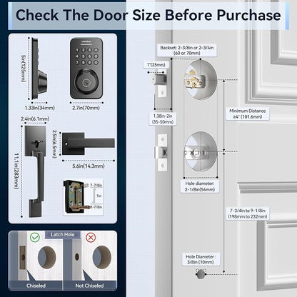 Ulecoce Fingerprint Keypad Deadbolt - Image 9