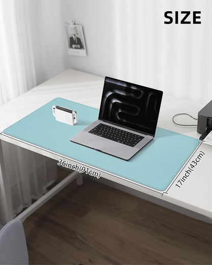 Leather Desk Pad Protector, Waterproof PU Blotter Mat, Mouse Pad, Desk Cover - Image 5