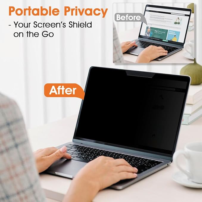 Magnetic Laptop Privacy Screen 15.6 Inch 16:9- Removable Anti-Glare Blue Light - Image 6