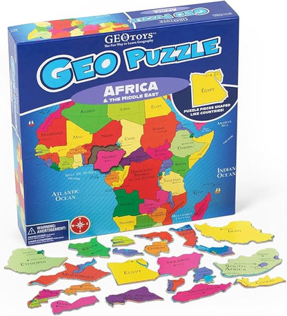 Geotoys GeoPuzzle, Africa and Middle East Shaped Jigsaw Puzzle, Map Puzzle by Geotoys