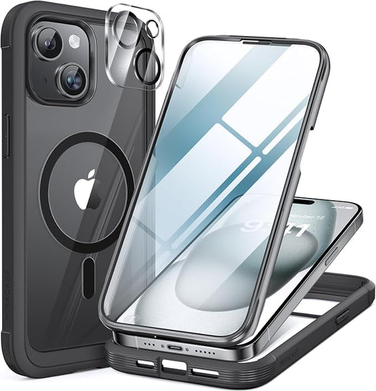 Miracase Glass Series for iPhone 15 Case Full-Body Magnetic Bumper Case by Miracase