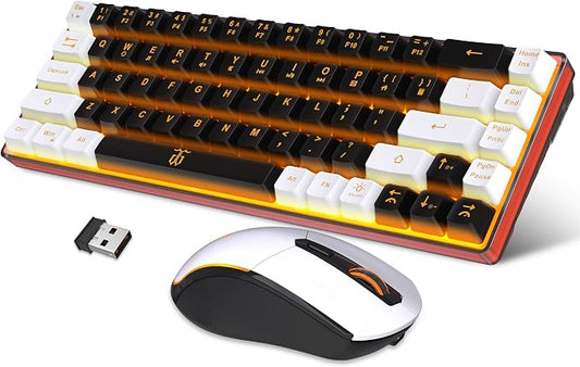 Snpurdiri 60% Wireless Gaming Keyboard and Mouse Combo, Mini Mechanical Feel by Snpurdiri
