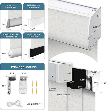 SmartWings Motorized 100% Blackout Shades Blinds, Custom Size, Cordless Window - Image 4