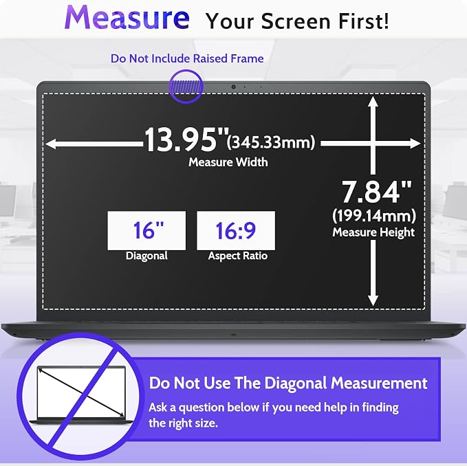16"&16.1" Laptop Privacy Screen Compatible - Image 6