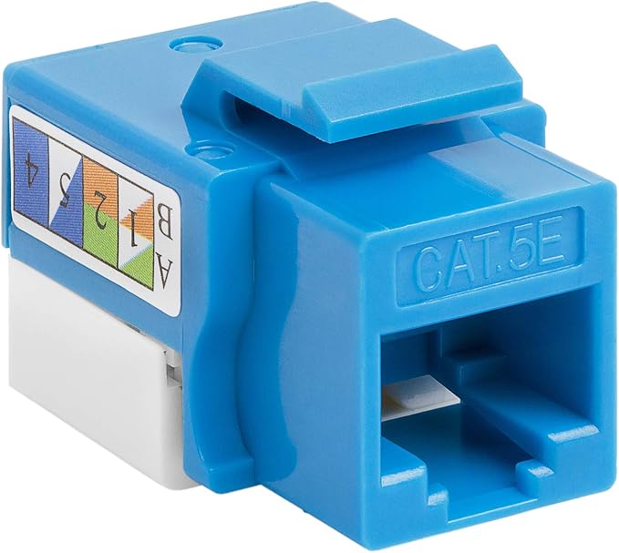 Cmple - 10 Pack Cat5e Keystone Jack Insert Punch Down RJ45 Connectors RJ45 - Image 4