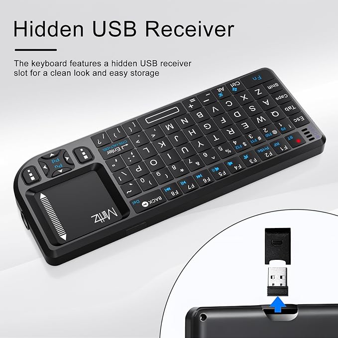 Mini Wireless Keyboard with Touchpad, 2.4GHz USB Dongle & Bluetooth Dual Mode - Image 5