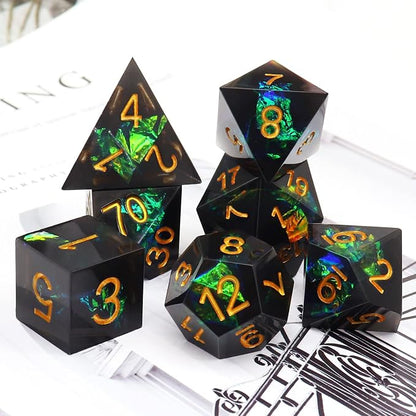Haxtec DND Dice Set Black Sharp Edge Resin Dice - Image 4