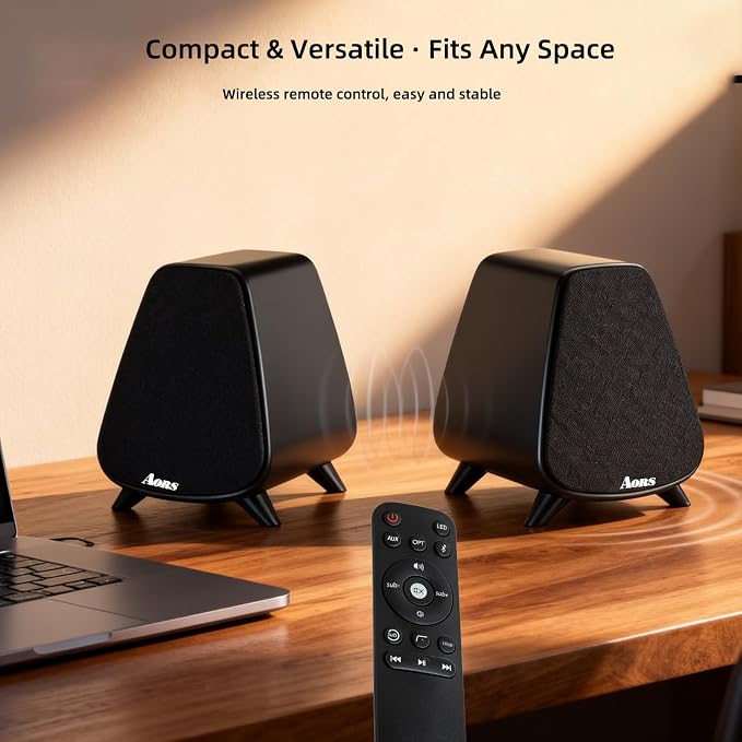 AS31 Active Bookshelf Speakers – 80W RMS 2-Way Stereo / 3″ Long-Stroke Woofer & - Image 8