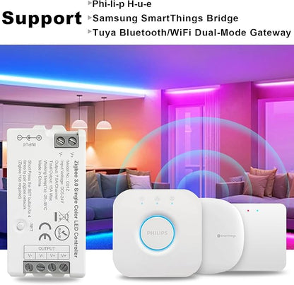 Tuya Zigbee 3.0 Single Color LED Strip Controller PWM Dimmer 2 Pin V+ V- DC 5V - Image 6