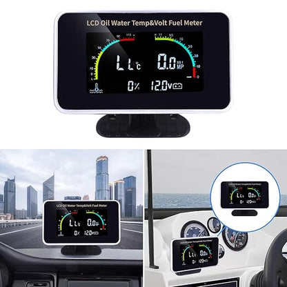 4-in-1 Auto Car LCD Meter Digital Oil Pressure Voltage Water Temperature Fuel - Image 3
