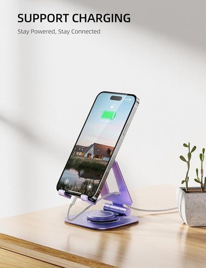 Nulaxy Rotatable Cell Phone Stand, Fully Adjustable Foldable Desktop Phone - Image 6