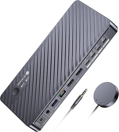 AV Access Docking Station KVM Switch 2 Monitors 2 Laptops, 4K HDMI KVM Switch by ACTIONSGLOBALUSINC