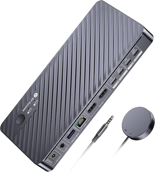 AV Access Docking Station KVM Switch 2 Monitors 2 Laptops, 4K HDMI KVM Switch by ACTIONSGLOBALUSINC