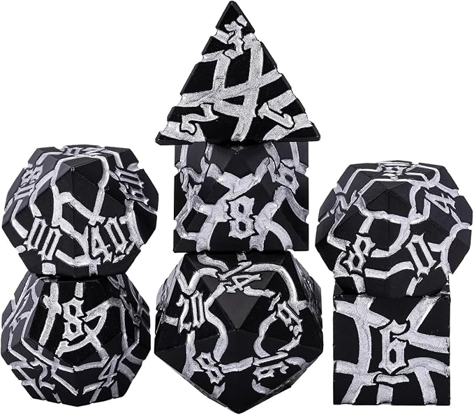 D&D Stripe Dice Set, Crack Polyhedral Dice by Maywin