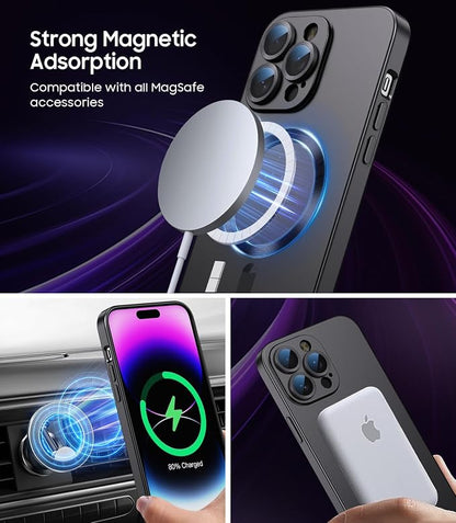 Magnetic for iPhone 14 Pro Max Case Slim Soft TPU Bumper Shockproof Metallic - Image 2