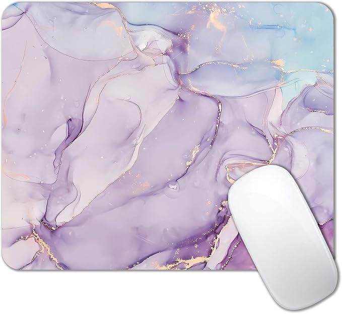 IMAYONDIA Pink Blue Marble Mouse Pad, Modern Fluid Art Mousepad Design by IMAYONDIA