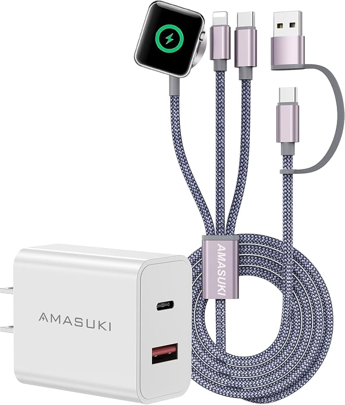 Multi Charging Cable for Apple Watch Charger iPhone Charger PD20W USB C/A Block by ChargeBeyondPowerWithin