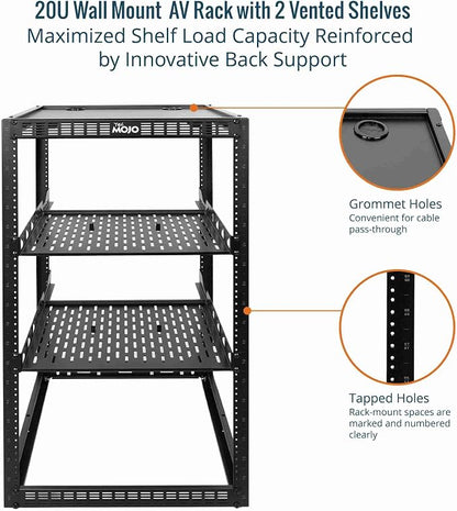 Tecmojo 20U Open Frame Network Rack - Image 4