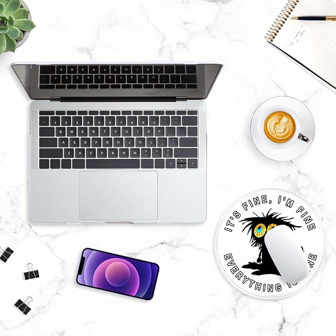 ITNRSIIET Round Mouse Pad with Stitched Edge Premium-Textured Waterproof - Image 7