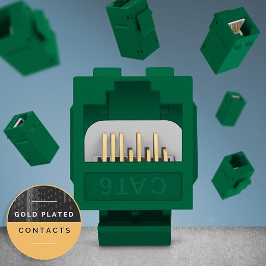 Everest Cat6 RJ45 Keystone Coupler in Green - Image 5