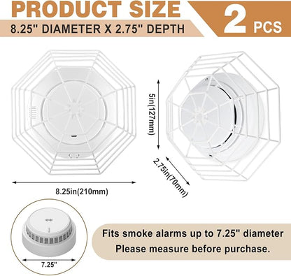 Blulu 2 Pcs Octagonal Smoke Detector Cover Stopper, Smoke Alarm Cage, 8.25 Inch - Image 3
