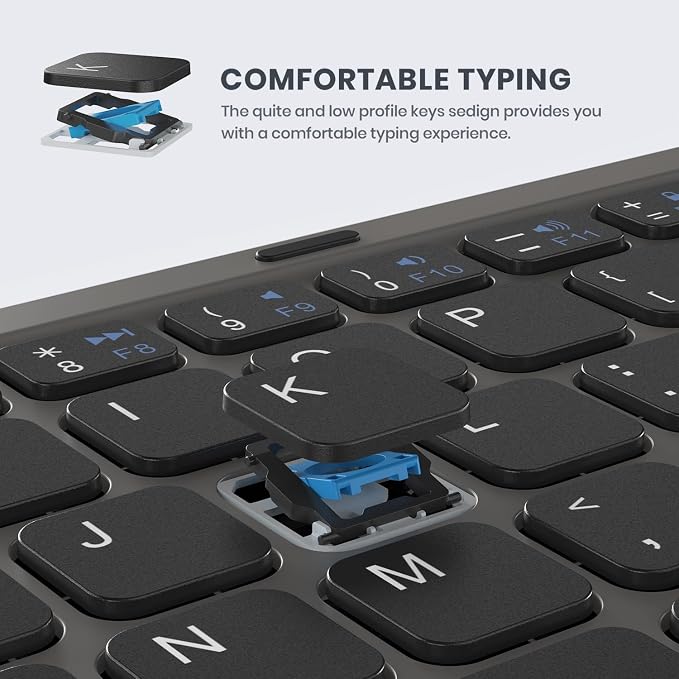Foldable Bluetooth Keyboard, Portable Full Size Folding Keyboard - Image 7