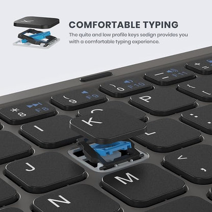 Foldable Bluetooth Keyboard, Portable Full Size Folding Keyboard - Image 7