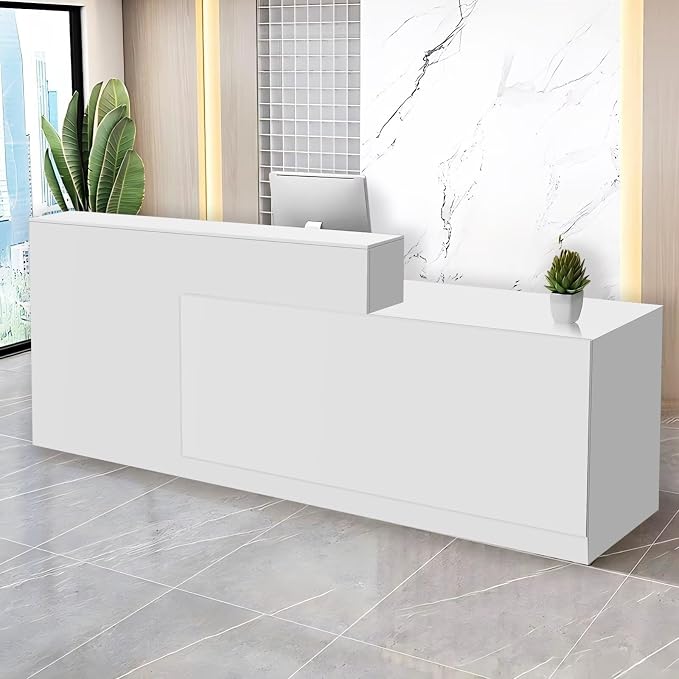 Reception Desk with Counter Modern Checkout Counter with Lockable Drawer by Unknown
