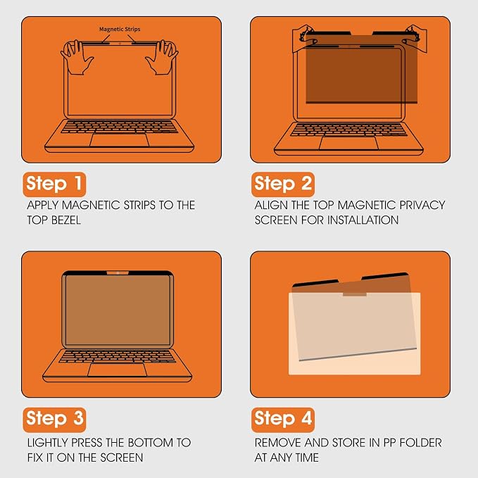 Magnetic Laptop Privacy Screen 14 Inch 16:9 Display- Removable Anti-Glare Blue - Image 8