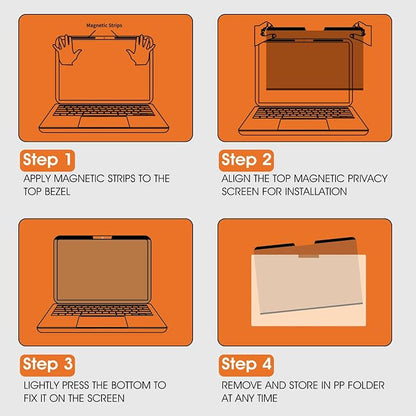 Magnetic Laptop Privacy Screen 13.3 Inch 16:9- Removable Anti-Glare Blue Light - Image 7