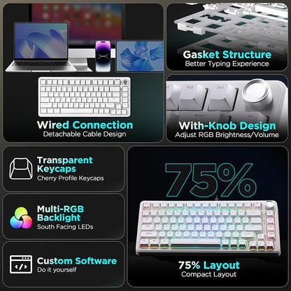 YUNZII B75 Mechanical Keyboard, 75% Layout - Image 2