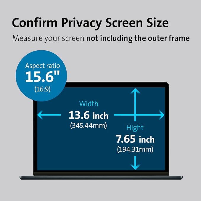 Kensington MagPro™ Magnetic Laptop Privacy Screen 15.6 inch, Removable 16:9 - Image 6