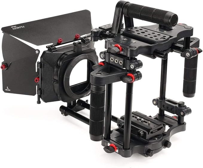 Power DSLR Camera Cage with MB-600 Matte Box Combo Kit. 4x4 Filter Holders by FILMCITY