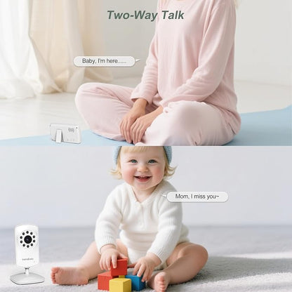 HelloBaby Monitor with 2 Cameras, 2.4'' Portable Travel Screen Baby Monitor No - Image 3