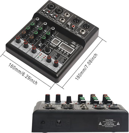 Dj Mixers, 4 Channel Audio Mixer, Sound Board - Image 3