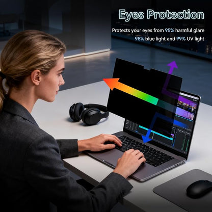 360° Privacy Screen for MacBook Pro 16 Inch, 4 Way Privacy Anti Glare Blue - Image 3