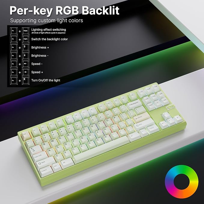 Chilkey ND TKL Aluminum Mechanical Keyboard, 87 Keys Tenkeyless Wireless Gaming - Image 8